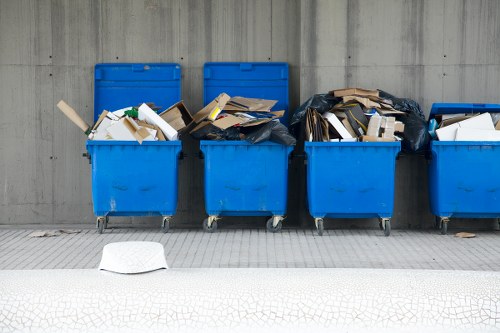 Professional rubbish removal team in action