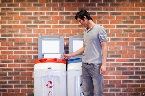 Professional rubbish removal team at work