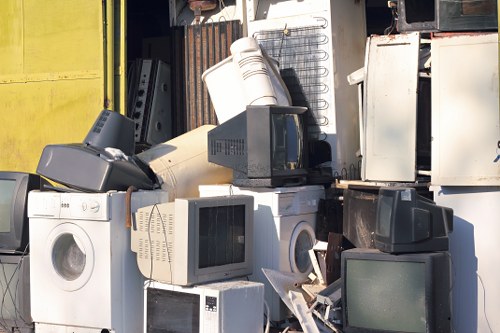 Rubbish collection truck servicing White City